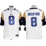 Nike St. Louis Rams #8 Sam Bradford White Game Jersey