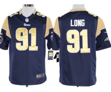 Nike St. Louis Rams #91 Chris Long Navy Blue Game Jersey