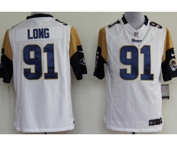 Nike St. Louis Rams #91 Chris Long White Game Jersey