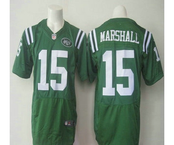 Men's New York Jets #15 Brandon Marshall Kelly Green Team Color 2015 NFL Nike Elite Jersey