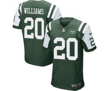 Men's New York Jets #20 Marcus Williams Green Team Color NFL Nike Elite Jersey