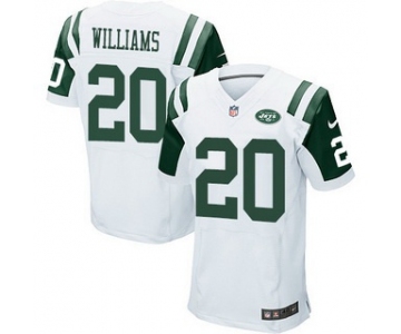 Men's New York Jets #20 Marcus Williams White Road NFL Nike Elite Jersey