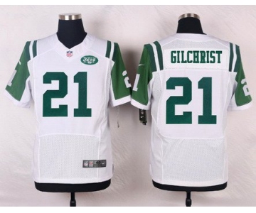 Men's New York Jets #21 Marcus Gilchrist White Road NFL Nike Elite Jersey