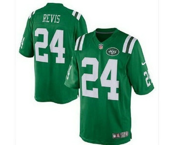 Men's New York Jets #24 Darrelle Revis Kelly Green Team Color 2015 NFL Nike Elite Jersey