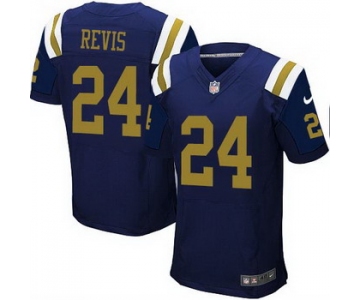 Men's New York Jets #24 Darrelle Revis Navy Blue Alternate NFL Nike Elite Jersey