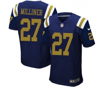 Men's New York Jets #27 Dee Milliner Navy Blue Alternate NFL Nike Elite Jersey