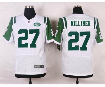 Men's New York Jets #27 Dee Milliner White Road NFL Nike Elite Jersey