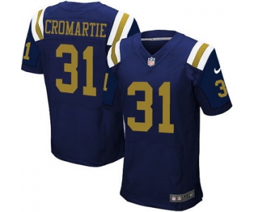 Men's New York Jets #31 Antonio Cromartie Navy Blue Alternate NFL Nike Elite Jersey