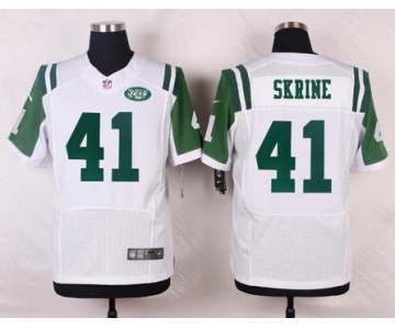 Men's New York Jets #41 Buster Skrine White Road NFL Nike Elite Jersey