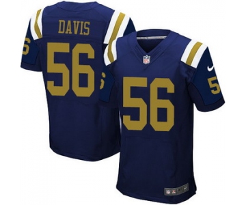 Men's New York Jets #56 Demario Davis Navy Blue Alternate NFL Nike Elite Jersey