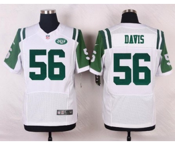 Men's New York Jets #56 Demario Davis White Road NFL Nike Elite Jersey