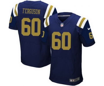 Men's New York Jets #60 D'Brickashaw Ferguson Navy Blue Alternate NFL Nike Elite Jersey