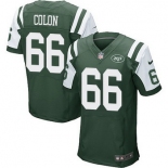 Men's New York Jets #66 Willie Colon Green Team Color NFL Nike Elite Jersey