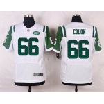 Men's New York Jets #66 Willie Colon White Road NFL Nike Elite Jersey