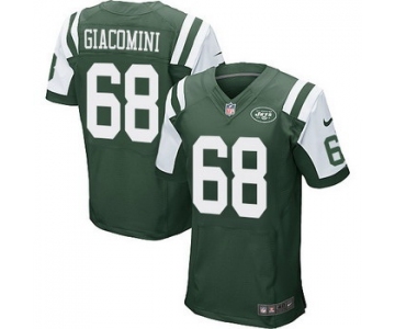 Men's New York Jets #68 Breno Giacomini Green Team Color NFL Nike Elite Jersey