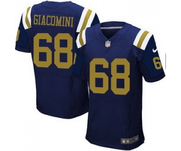 Men's New York Jets #68 Breno Giacomini Navy Blue Alternate NFL Nike Elite Jersey