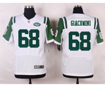 Men's New York Jets #68 Breno Giacomini White Road NFL Nike Elite Jersey