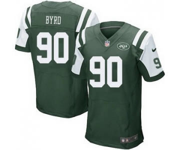 Men's New York Jets #90 Dennis Byrd Green Team Color NFL Nike Elite Jersey