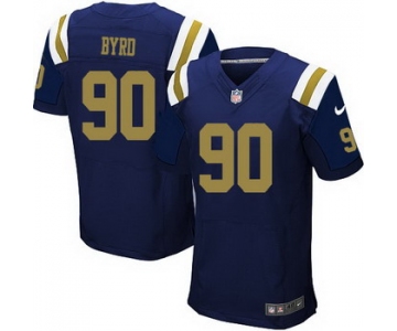 Men's New York Jets #90 Dennis Byrd Navy Blue Alternate NFL Nike Elite Jersey