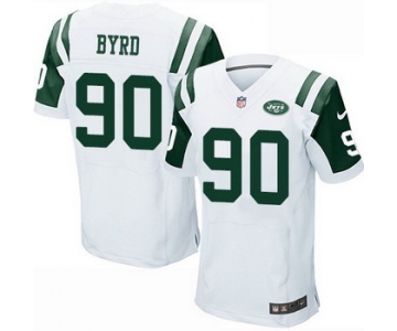 Men's New York Jets #90 Dennis Byrd White Road NFL Nike Elite Jersey