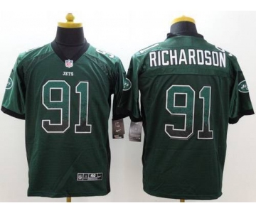 Men's New York Jets #91 Sheldon Richardson Nike Drift Fashion Green Elite Jersey