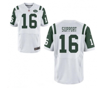 Men's New York Jets Resolute Support #16 Resolute White Road Stitched NFL Nike Elite Jersey