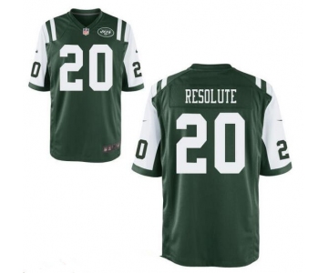 Men's New York Jets Resolute Support #20 Resolute Green Team Color Stitched NFL Nike Elite Jersey