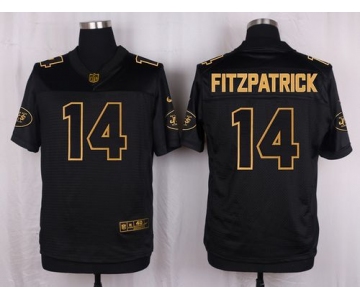 Nike Jets #14 Ryan Fitzpatrick Black Men's Stitched NFL Elite Pro Line Gold Collection Jersey