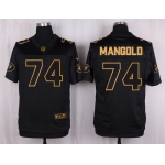 Nike Jets #74 Nick Mangold Black Men's Stitched NFL Elite Pro Line Gold Collection Jersey