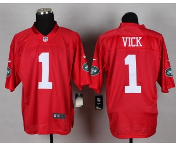 Nike New York Jets #1 Michael Vick 2014 QB Red Elite Jersey