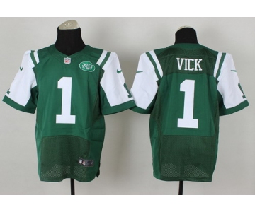 Nike New York Jets #1 Michael Vick Green Elite Jersey