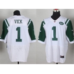 Nike New York Jets #1 Michael Vick White Elite Jersey
