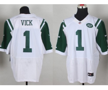 Nike New York Jets #1 Michael Vick White Elite Jersey