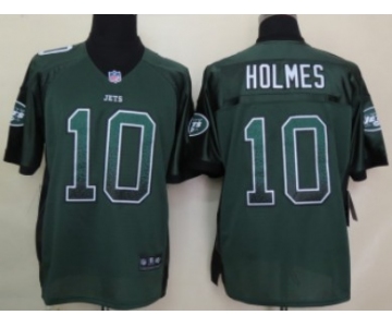 Nike New York Jets #10 Santonio Holmes Drift Fashion Green Elite Jersey