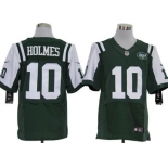 Nike New York Jets #10 Santonio Holmes Green Elite Jersey