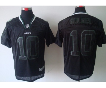 Nike New York Jets #10 Santonio Holmes Lights Out Black Elite Jersey