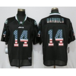 Nike New York Jets #14 Darnold USA Flag Fashion Black Elite Jersey