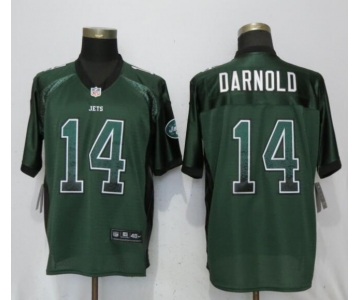 Nike New York Jets #14 Sam Darnold Green Drift Fashion Elite Jersey