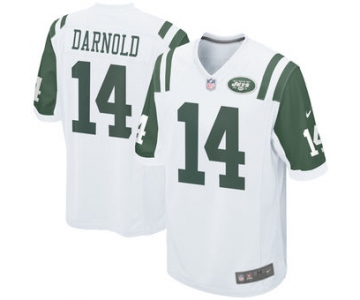 Nike New York Jets #14 Sam Darnold White 2018 NFL Draft Pick Elite Jersey