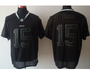 Nike New York Jets #15 Tim Tebow Lights Out Black Elite Jersey