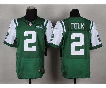 Nike New York Jets #2 Nick Folk Green Elite Jersey