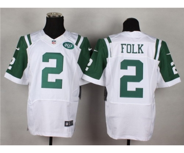 Nike New York Jets #2 Nick Folk White Elite Jersey