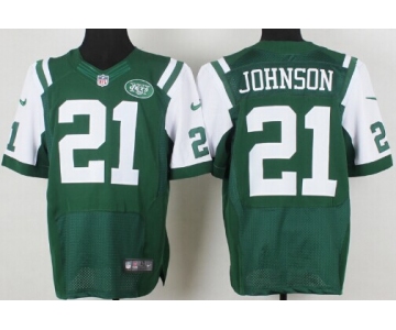 Nike New York Jets #21 Chris Johnson Green Elite Jersey