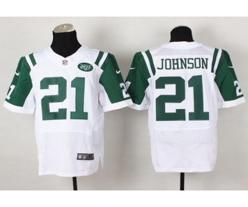 Nike New York Jets #21 Chris Johnson White Elite Jersey