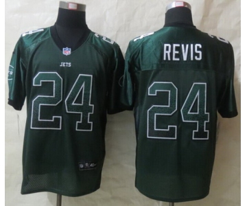 Nike New York Jets #24 Darrelle Revis Drift Fashion Green Elite Jersey