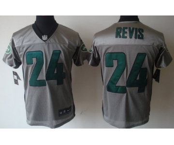 Nike New York Jets #24 Darrelle Revis Gray Shadow Elite Jersey