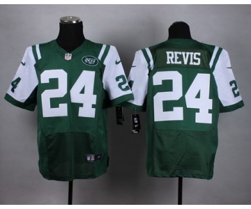 Nike New York Jets #24 Darrelle Revis Green Elite Jersey