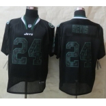 Nike New York Jets #24 Darrelle Revis Lights Out Black Ornamented Elite Jersey