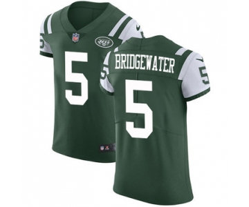 Nike New York Jets #5 Teddy Bridgewater Green Team Color Men's Stitched NFL Vapor Untouchable Elite Jersey