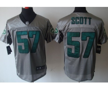 Nike New York Jets #57 Bart Scott Gray Shadow Elite Jersey